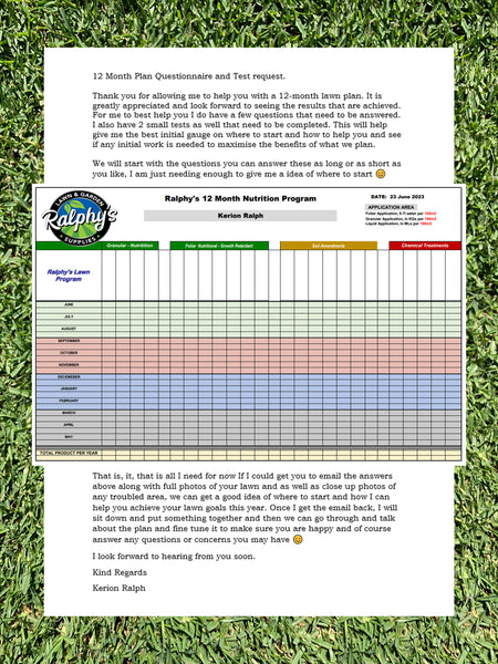Onsite Personal Consult with 12 Month Lawn Calendar ( Winter Edition Sold Out Please Message for Cancelations ) )