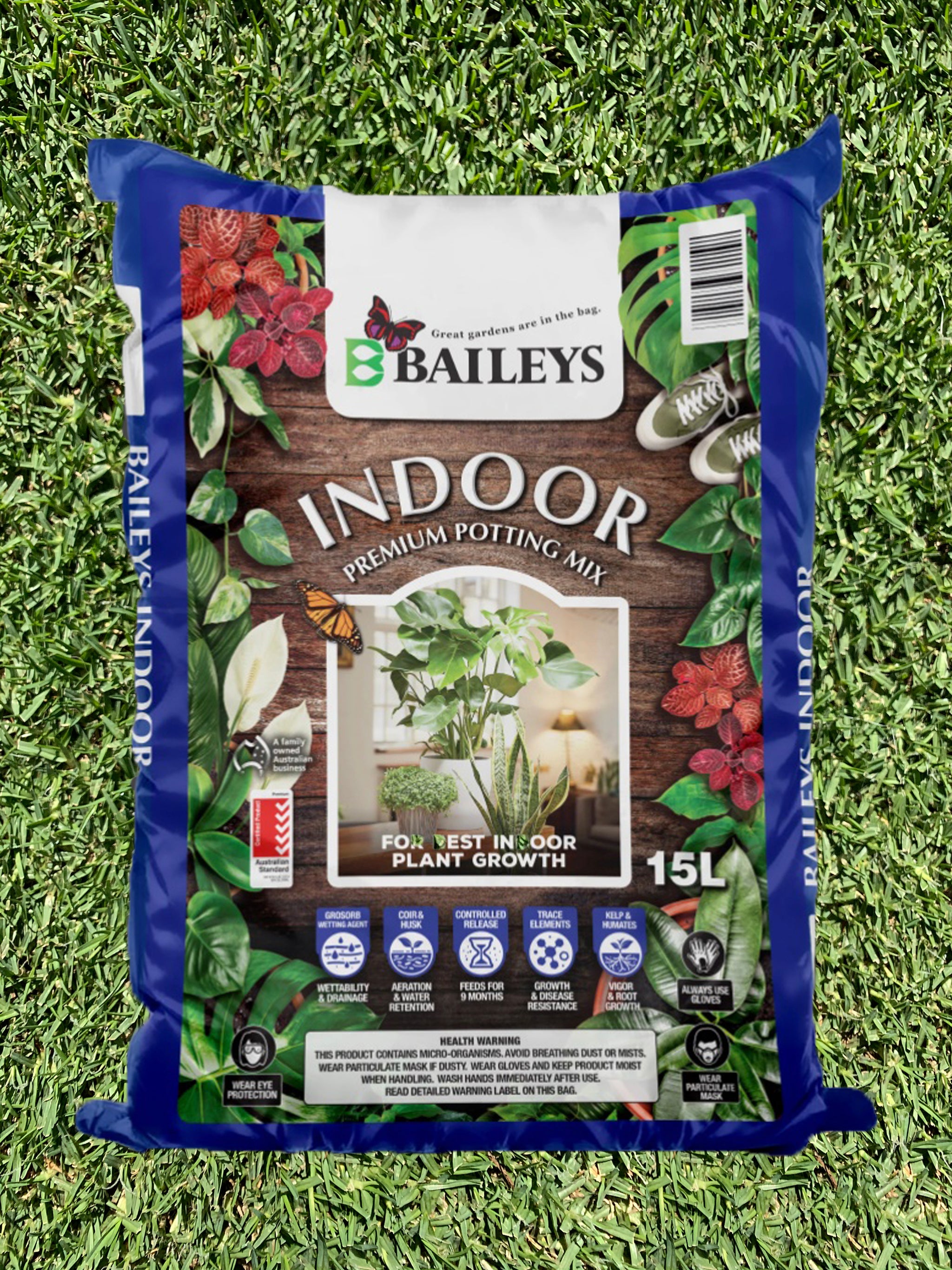 Baileys Indoor Premium Potting Mix 15L Ralphy's Lawn and Garden Supplies